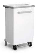 Pattumiera Per Raccolta Differenziata 47x37xh83 cm In Acciaio Verniciato a Pedale Bianco