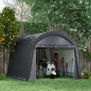 Tendone da Giardino per Moto Bici e Attrezzi 300x300x235 cm con 2 Ingressi a Zip in Acciaio e PE Grigio      