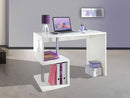 Scrivania con 2 Ripiani 100x50x77,5 cm Esse Bianco Lucido