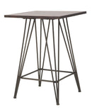 Tavolo Bar Harlem 60x60x85 cm in Ferro e Naturale e Grigio