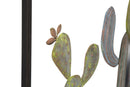 Pannello Cactus-Frame 50x1,3x50 cm in Ferro Verde e Azzurro