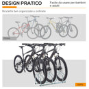Rastrelliera Porta Biciclette 3 Posti 76x33x27 cm in Acciaio Argento