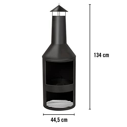 Stufa a Legna da Giardino 134x44,5 cm in Acciaio con Attizzatoio Nero 