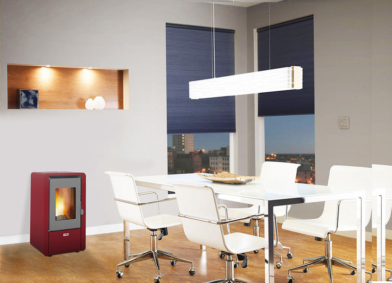Stufa a Pellet Ad Aria 5,8 Kw 145 M3 King King 6 Bordeaux