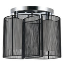 Lampada da Soffitto 2 Paralumi 80W E27 in Acciaio e Vetro Ø47,5x33 cm  Nero