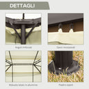 Gazebo da Giardino 4x3 m con Zanzariera e Tende Tetto Doppio e Rivestimento Anti-UV Crema      