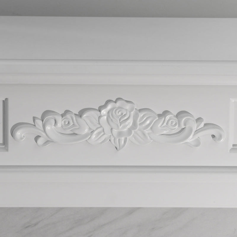 Camino a Bioetanolo da Pavimento 121x38x108 cm Truman Bianco Effetto Marmo