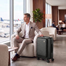Valigia Rigida Piccola 48 L 56x36x24 cm Espandibile con 4 Ruote e Scomparto per Laptop in ABS Nero      