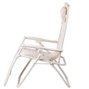 Sedia Gran RelaxImbottita Reclinabile E Richiudibile 65x90x110 cm in Acciaio PVC e Poliestere Avorio Rio Plus      