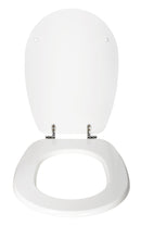 Copriwater Universale 35,8x46 cm in MDF Cerniere in Metallo Cromato Liuto Bianco Lucido
