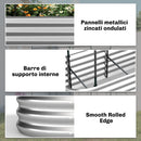 Orto Rialzato e Fioriera con Graticcio e Serra 200x60x103 cm in Metallo Galvanizzato Argento      