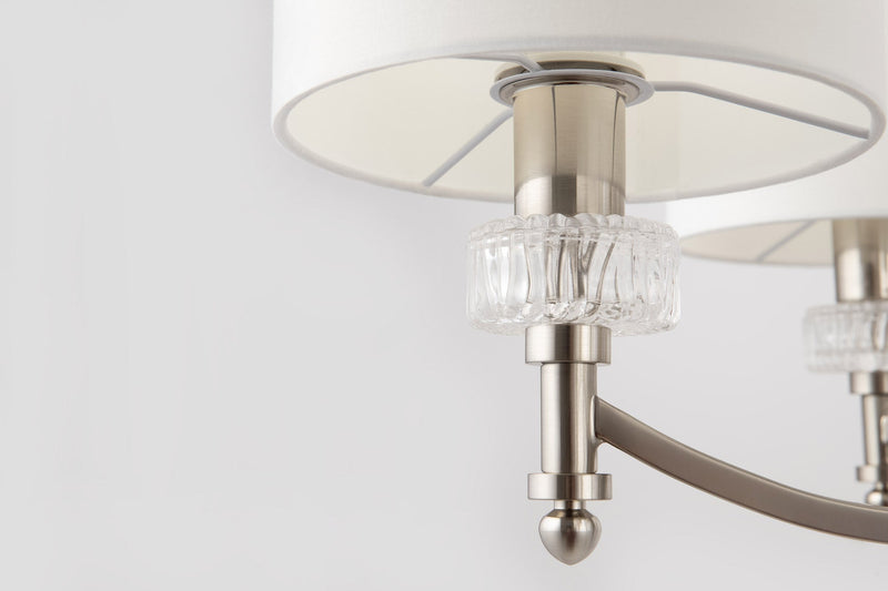 Lampadario Neoclassic in Metallo e Vetro Alicante Nickel