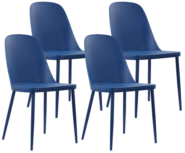prezzo Set 4 Sedie 55x46x80 cm in Polipropilene Blu