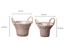 Set 4 Cesti Ø 27 H 24 cm con Manici 