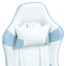 Sedia da Gaming Reclinabile 135° con Poggiatesta e Supporto Lombare 67x60x120-128 cm in Similpelle Azzurro