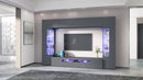 Parete Attrezzata Soggiorno 200x40x35 cm Egypt Grigio Antracite Opaco