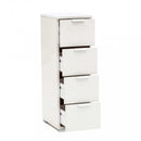 Cassettiera 4 Cassetti Bianca 27x38x85 h cm in Truciolare bilaminato Bianco