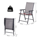 Set 4 Sedie da Giardino 58x64x94 cm in Textilene  Sanders Grigio e Nero