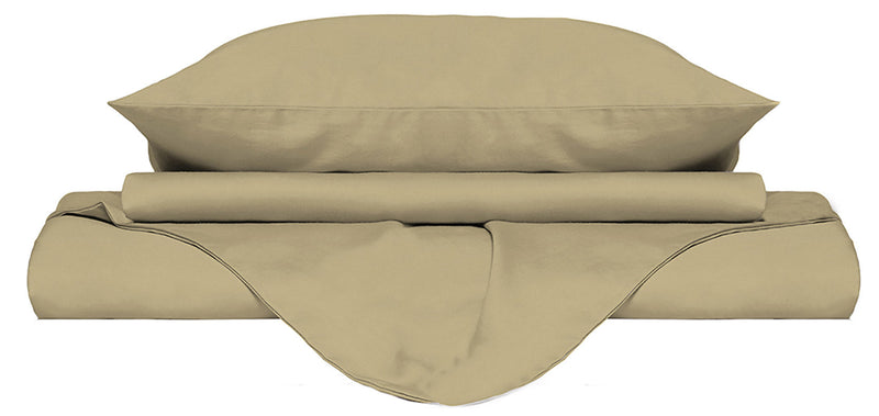 Copripiumino Matrimoniale con Sacco e Federe Tinta Unita Panna