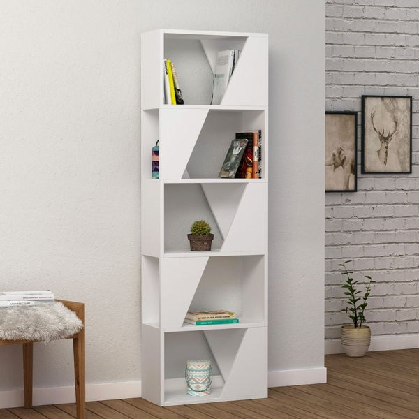 Libreria Frame 54x168 cm 5 ripiani bianca prezzo