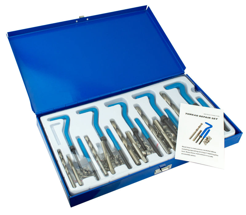 Kit riparazione filetti 131 pz elicoidi maschi ripristina filettature