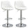 Set 2 Sgabelli da Bar 51,5x48x83-104 cm in Similpelle Bianchi
