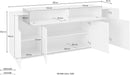 Credenza 5 Ante 200x45x86 cm Coro 4A Bianco Lucido/Bianco  