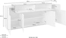 Credenza 5 Ante 200x45x86 cm Coro 4A Bianco Lucido/Bianco  