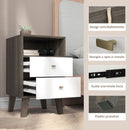 Set di 2 Comodini con 2 Cassetti e Vano Aperto 40x34x64 cm Grigio   