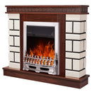 Camino Elettrico da Pavimento 87,4x108x24,5 cm Effetto Fiamma 2000W Nazarii mini & Galileo Silver Noce