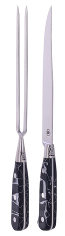 Set Coltello e Forchettone da Intaglio con Manico in Resina