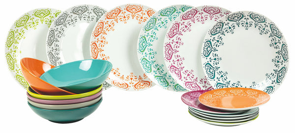 Servizio Piatti 18 Pezzi in Porcellana e Gres Villa d'Este Home Tivoli Mykonos acquista