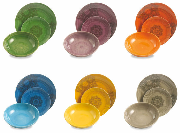prezzo Servizio Piatti 18 Pezzi in Porcellana e Gres Villa d'Este Home Tivoli Batik Multicolor