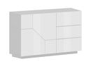 Credenza 2 Ante + 3 Cassetti 140x43x86 cm Alien Bianco Lucido
