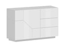 Credenza 2 Ante + 3 Cassetti 140x43x86 cm Alien Bianco Lucido