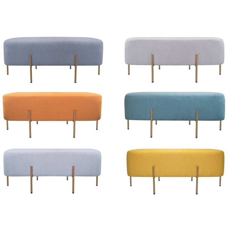 Pouf Poggiapiedi 97x39x40 cm in Tessuto Kate Giallo