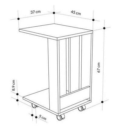 Tavolino da divano 37x45x67 cm Edi porta pc e riviste mostarda