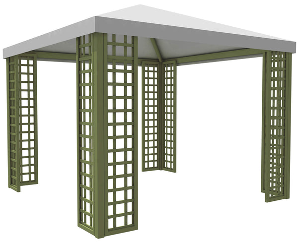 Gazebo da Giardino in Legno 3x3m con Copertura in PVC Taini Leon Pocket prezzo