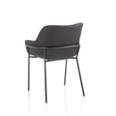 Set 2 Sedie Imbottite 80x54x84 cm in Tessuto Nero