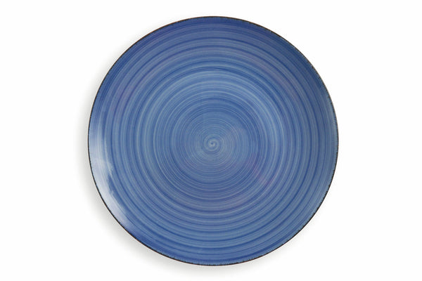 Set 6 Piatti Piani Ø27,5x3 cm in Gres Villa d'Este Home Tivoli New Baita Blu prezzo