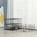 Gabbia per Conigli Modulabile 175x105x70 cm in Metallo Nero