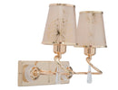 Lampada da Muro Glam Ring Doppia 32x18x27 cm in Ferro e Plastica Oro
