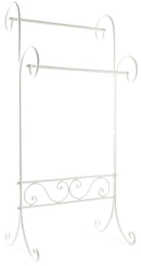 Portasciugamani a Stelo in Ferro Battuto 47x32x97 cm Soriani Bianco