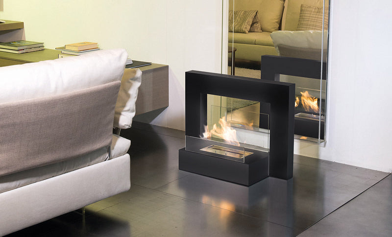 Camino a Bioetanolo da Pavimento 60x80 cm Karlsen Asiago Nero