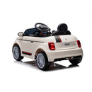 Macchina Elettrica per Bambini Fiat 500 12V 30W con Telecomando Luci e Suoni Bianco  