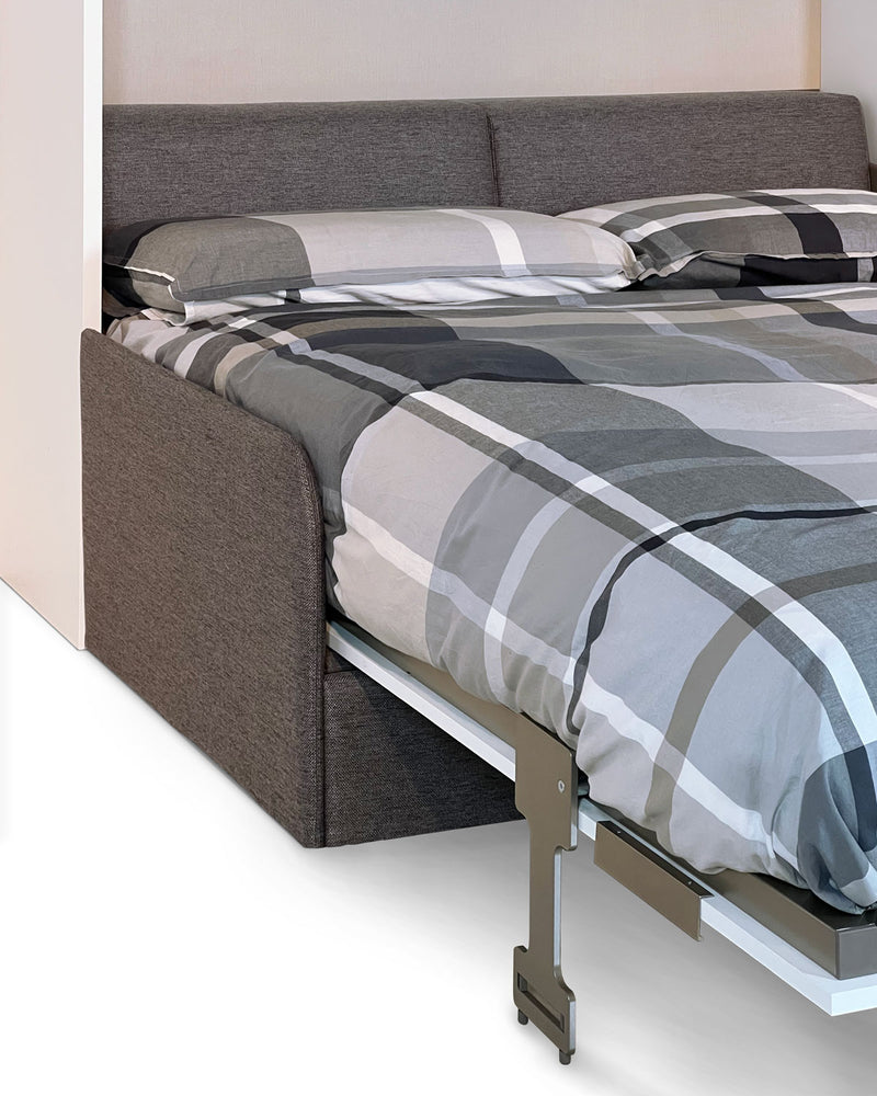 Letto Matrimoniale A Scomparsa 160 Versia Con Divano E Armadio 1 Anta Dx Bianco      