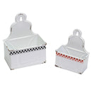 Set 2 Portatutto in metallo bianco rosso nero 