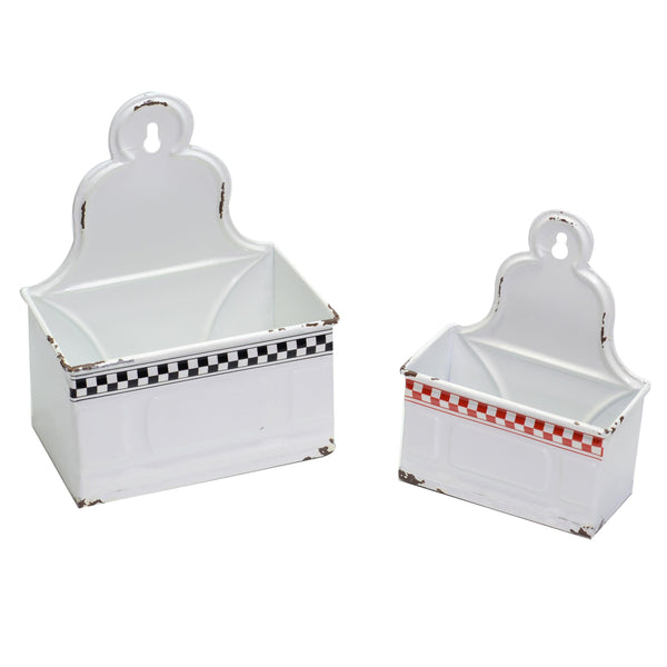 prezzo Set 2 Portatutto in metallo bianco rosso nero