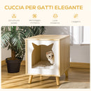 Cuccia per Gatti 40x40x50 cm in Legno Rovere