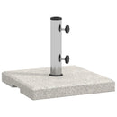 Base per Ombrellone da Giardino 25kg 38x38x38 cm in Granito e Acciaio Inox Grigia